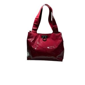 Salvatore Ferragamo Red Patent Leather Gancini Tote - Style AU-21 7736